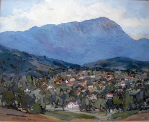 PA Travers-Smith - scene of Mt Wellington and Hobart