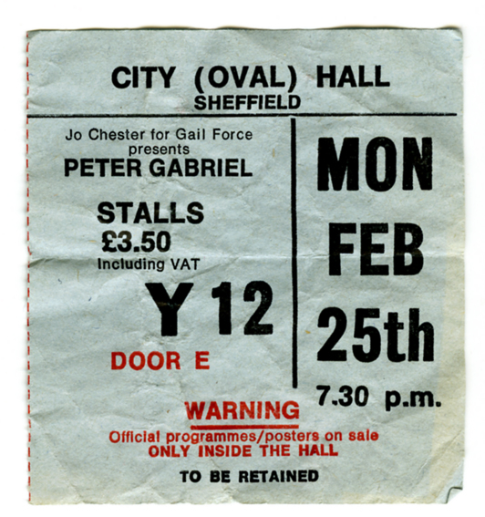Peter Gabriel ticket