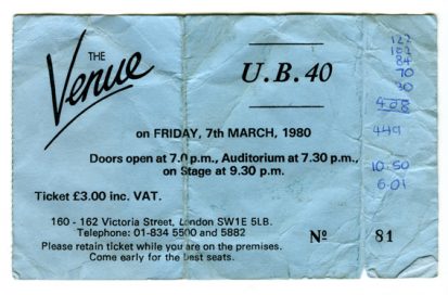 UB40 ticket