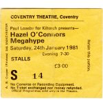 Hazel O'Connor ticket